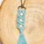 Macrame sleutelhanger kraal blauw Macrame sleutelhanger kraal blauw