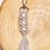 Macrame sleutelhanger kraal grijs Macrame sleutelhanger kraal grijs